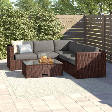 Holliston 3 piece online rattan sectional